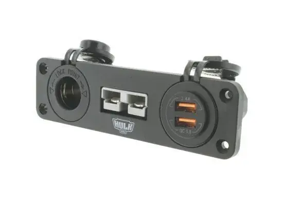 Original Hulk 4x4 Triple Flush Mount Housing w/50A Plug, Accessory Power Socket & Dual USB Ports
